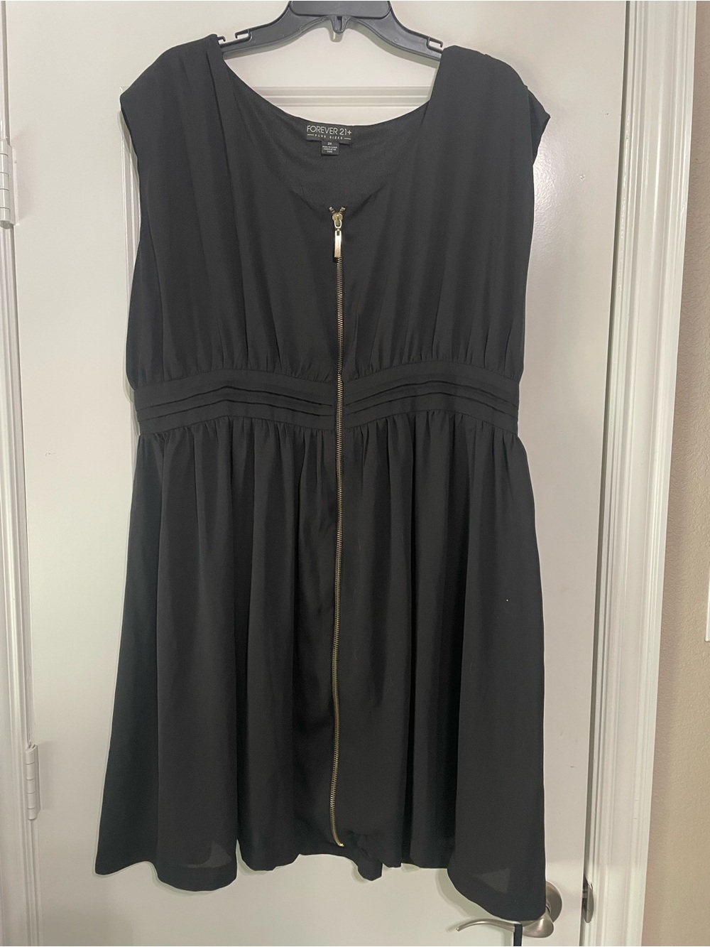 Forever 21 Black Zip-Front Sleeveless Mini Dress Plus SZ 2X